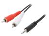 CA1042, Кабель; вилка Jack 3,5мм, вилка RCA x2; 1,5м; Цвет: черный, LOGILINK