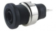 FCR73575B Гнездо; "банан" 4мм; 24А; 1000ВDC; 24,5мм; черный; никелированные