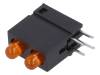 DVDD233 LED; в корпусе; оранжевый; 3мм; Кол-во диод: 2; 20мА; 60°; 2,05В
