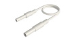 MAL S GG-B 100/2,5 WHITE Test Lead, Nickel-Plated Brass, 1m, White