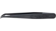 707A.CF Full Plastic Tweezers ESD Carbon Fibre Angled/Pointed/Curved 115mm