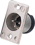 703-0500, XLR Panel-mount male receptacle 5Pnickel-plated, Deltron UK (DEM)