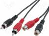 BQC-2RP2RS-0500 Кабель; гнездо RCA x2,вилка RCA x2; 5м; черный