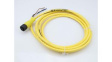 1200651124 Micro-Change (M12) Single-Ended Cordset 4 Poles Female (Straight) to Pigtail 22 AWG Yellow TPE 5m