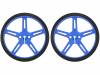 POLOLU WHEEL 70X8MM PAIR – BLUE Колесо; Диам.вала:3мм; Ось: D-образный профиль; синий; резина