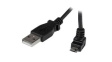 USBAUB2MU Charging Cable Up Angle USB-A Plug - USB Micro-B Plug 2m USB 2.0 Black