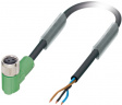 SAC-3P- 3,0-PUR/M 8FR Actuator/sensor cable M8 (90deg) Socket Open 3 m