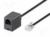 TEL-RJ11-PS-BK/15, Кабель: соединительный, телефонный; гнездо RJ11,вилка RJ11; 15м, Goobay