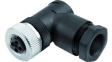 99 0630 58 04 M12 Cable Mount Socket, Right Angled, T-Coded, 4 Pole, Power