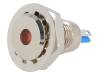 GQ12F-D/O/12, Индикат.лампа: LED; плоский; 12ВDC; Отв: O12мм; IP67; под пайку, Onpow