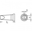 LT B Soldering Tip Chisel shaped 2.4 mm, 2.4 mm x 0.8 mm