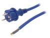 W-98453 Кабель; SCHUKO вилка,вилка CEE 7/7 (E/F),провода; 4м; синий