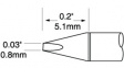UFTC-7CH08 Soldering Tip Chisel 0.8 mm 390 °C