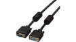 11.04.5352 VGA Cable HD15 High Quality + Ferrite m - f Black 2 m