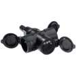 913170 Mains cable socket straight, triple black DE
