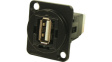 CP30209NMB USB Adapter in XLR Housing, 4, 1 x USB 2.0 A, 1 x USB 2.0 B