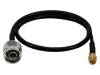 WL0104, Кабель; 50Ом; 500мм; вилка N, RP-SMA вилка; экранированный; черный, LOGILINK