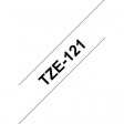 TZE-121 Label tape 9 mm black on transparent