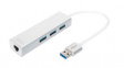 DA-70250-1 USB Hub with Gigabit Ethernet Port USB 3.0 3x USB A Socket, 3x USB A Socket - USB A Plug