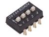 SDA04H1SBD Переключатель: DIP-SWITCH; Кол-во секций:4; OFF-ON; 0,025A/24ВDC