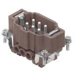 CNEM 06 RY, CNE RY, 6 poles + earth, male insert, with male contacts, silver plated, ILME