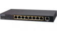 GSD-908HP Network Switch, 8x 10/100/1000 PoE 1x 10/100/1000 8 Managed