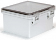 UPCT121006HNLF PolyBox 326 х 276 х 185 мм, петли, защелки, монтажный фланец, прозрачная крышка,