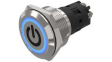 82-6152.1124.B002 Illuminated Pushbutton 1CO, IP65/IP67, LED, Blue, Momentary Function