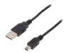 AK-300130-010-S Кабель; USB 2.0; вилка USB A, вилка mini USB B; никелированные