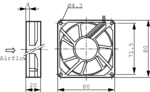 3108NL-04W-B50-P00, Axial fan DC 80 x 80 x 20 mm 12 VDC, NMB Technologies (Minebea)