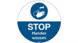 306901 Wash Your Hands, Floor Sign, Dutch, White on Blue, Polyester, Mandatory Action, 