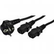 PB-409-06-S Mains Cable Type F (CEE 7/4) 2x IEC-320-C13 1.8 m