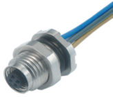 09 3112 86 04, Panel-mount socket M5, 4 Poles, Binder