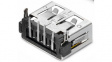 614104190121 Socket, horizontal USB 2.0 A 4P THT