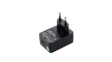 PWR-WUA5V12W0EU USB Wall Charger, Euro Type C (CEE 7/16) Plug - USB-A Socket, 5V, 2.5A, Black