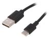 59124 Кабель; USB 2.0,USB 3.1; вилка USB A, вилка USB C; 3м; черный