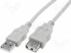 AK-300202-018-E Кабель; USB 2.0; гнездо USB A, вилка USB A; никелированные; 1,8м