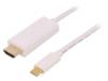 50415 Адаптер; USB 3.1; вилка HDMI, вилка USB C; 2м; Цвет: белый