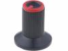 GTC6M-18X19-C, Ручка; с юбкой; пластмасса; Oоси: 6мм; O10x19мм; черный; красный, SR PASSIVES