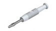 MSTF 2 WS Spring-Loaded Plug \x1a2mm Solder White 6A Nickel-Plated