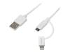 CU0118 Кабель; вилка USB A, вилка micro USB B, вилка Apple Lightning