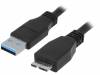 CU0027 Кабель; USB 3.0; вилка micro USB B; никелированные; 2м; черный