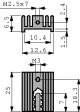 SK 95/25/SA-M3/M2,5 Heat sink 25 mm 40 K/W black anodised