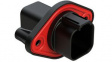 AT04-6P-PM11 Crimp Housing, Plug, 2 Rows, 6 Poles, Black