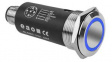 82-6657.1124 Illuminated Pushbutton Switch, Blue, 1CO, IP65/IP67, Momentary Function