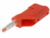 R8-104-RED, Вилка; "банан" 4мм; 10А; 60ВDC; красный; 58,5мм; Монтаж: на кабель, SCI