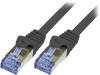 CQ3013S Patch cord; S/FTP; 6a; многопров; Cu; LSZH; черный; 0,25м; 26AWG
