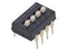 SDA04H1BD Переключатель: DIP-SWITCH; Кол-во секций: 4; ON-OFF; 0,025A/24ВDC