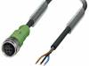SAC-3P-3,0-PUR/M12FS Соединительный кабель; M12; PIN:3; прямой; 3м; вилка; 250ВAC; 4А