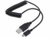 TCAB-144 Кабель; USB 2.0,спиральный; вилка USB A, вилка micro USB B